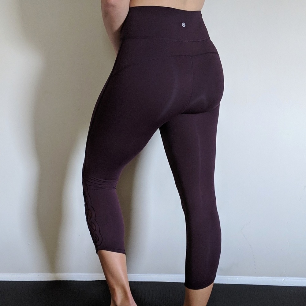 Adorable Purple Lululemon Leggings with detail